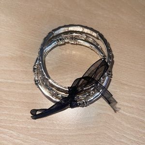 Silver Bangle Bracelet Set